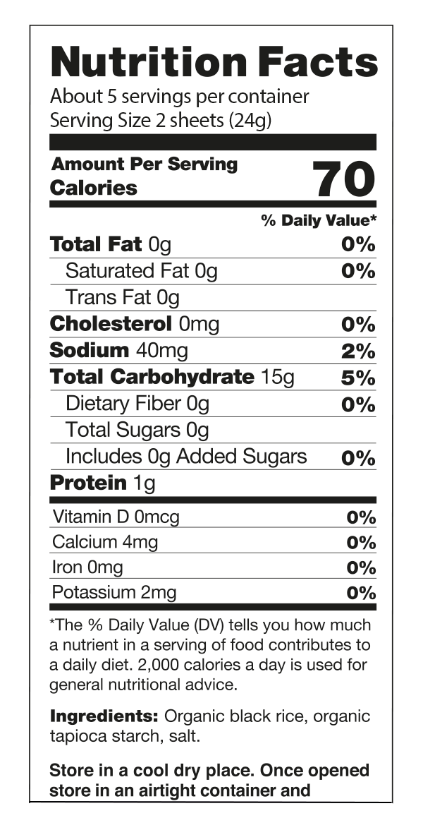 Organic Purple Rice Wraps, 12pk
