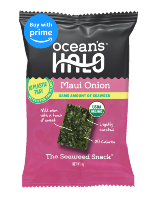Trayless Maui Onion Seaweed Snacks, 20-Pack - No Plastic Tray!