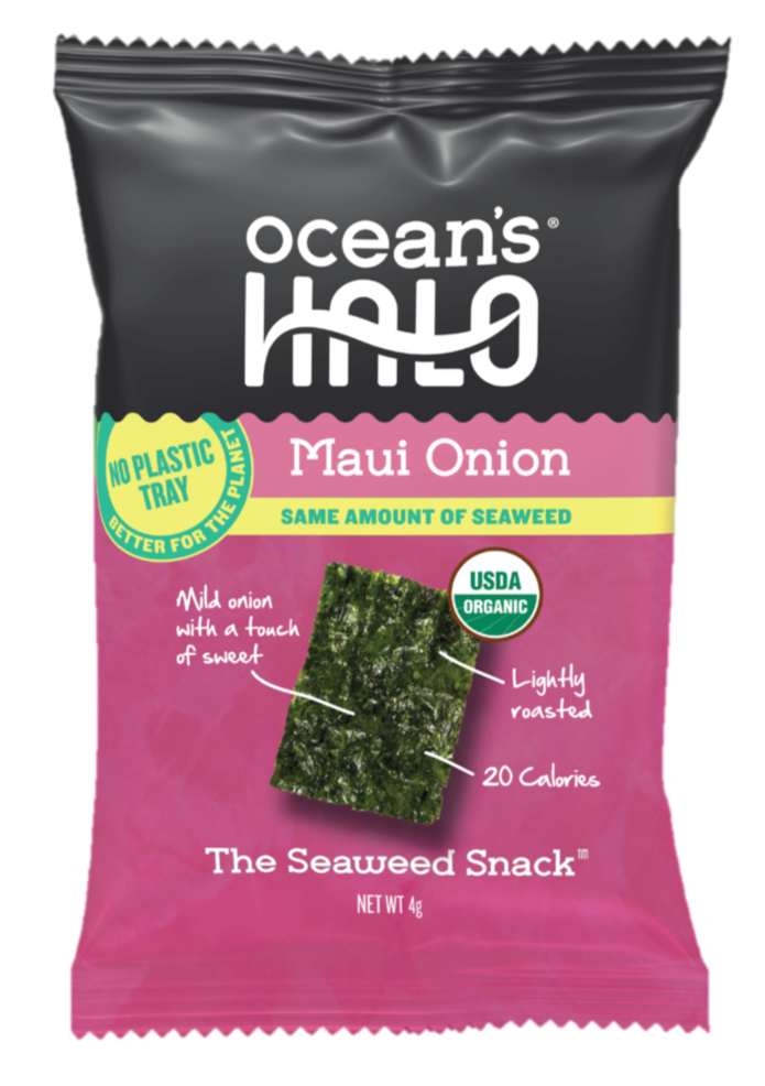Trayless Maui Onion Seaweed Snacks, 20-Pack - No Plastic Tray!
