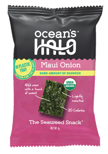Trayless Maui Onion Seaweed Snacks, 20-Pack - No Plastic Tray!
