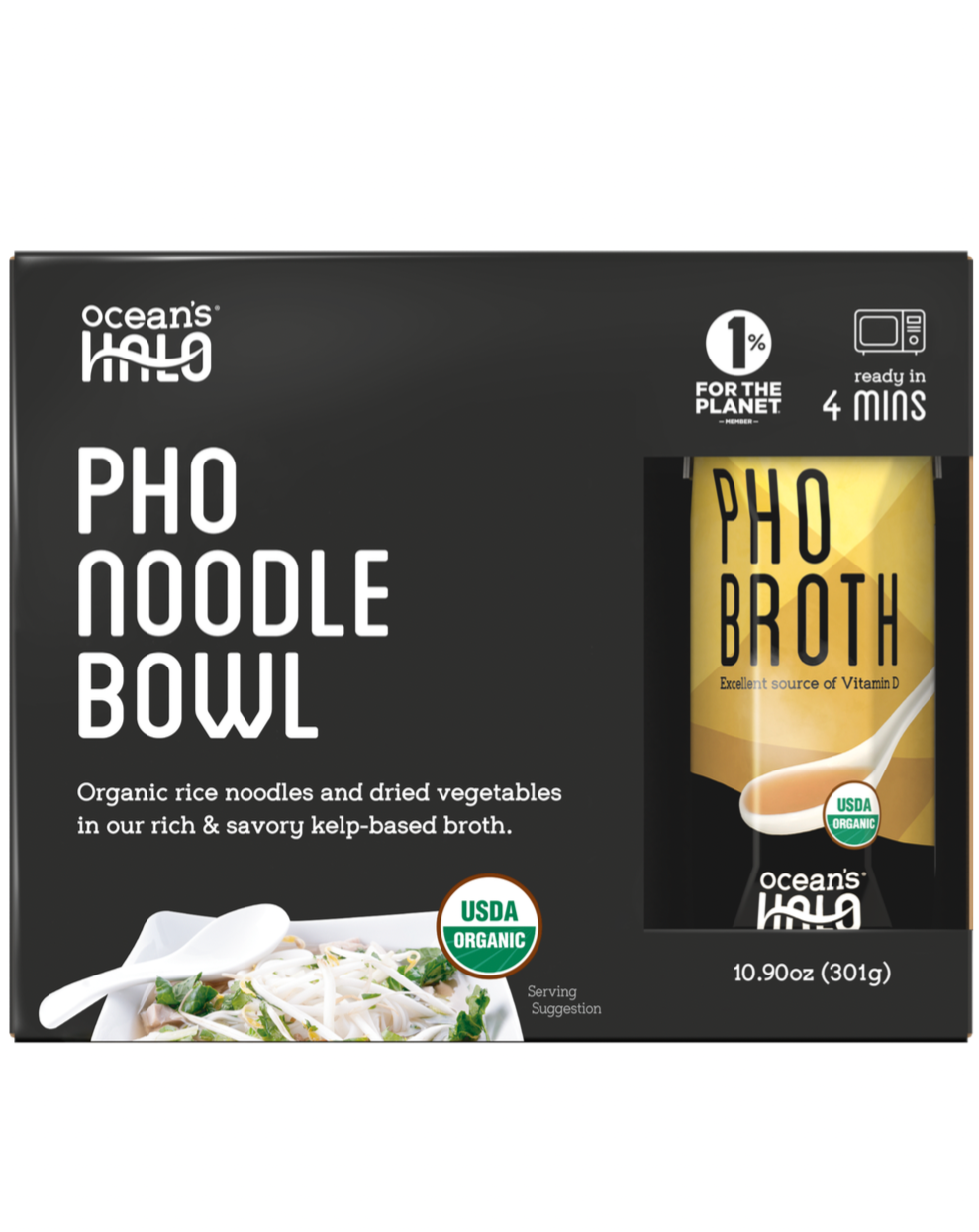 Organic and Vegan Gluten-free Instant Pho Noodle Bowl, 2pk