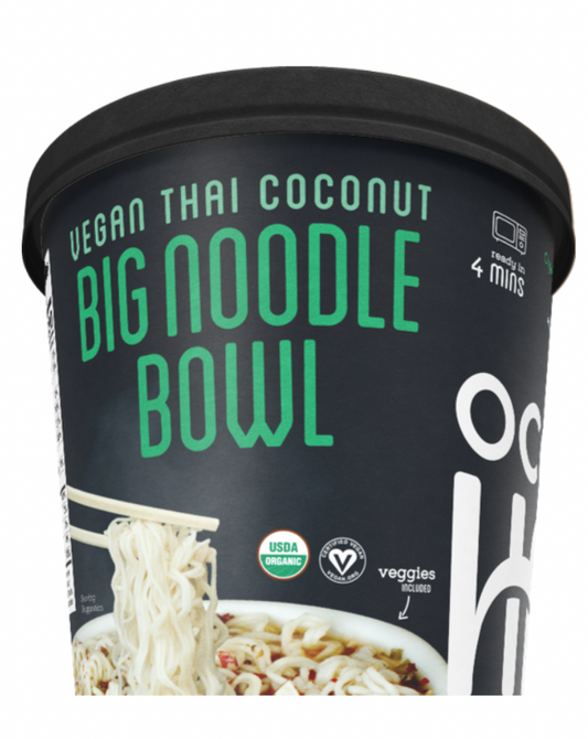 Organic and Vegan Thai Coconut Big Noodle Bowls, 2pk