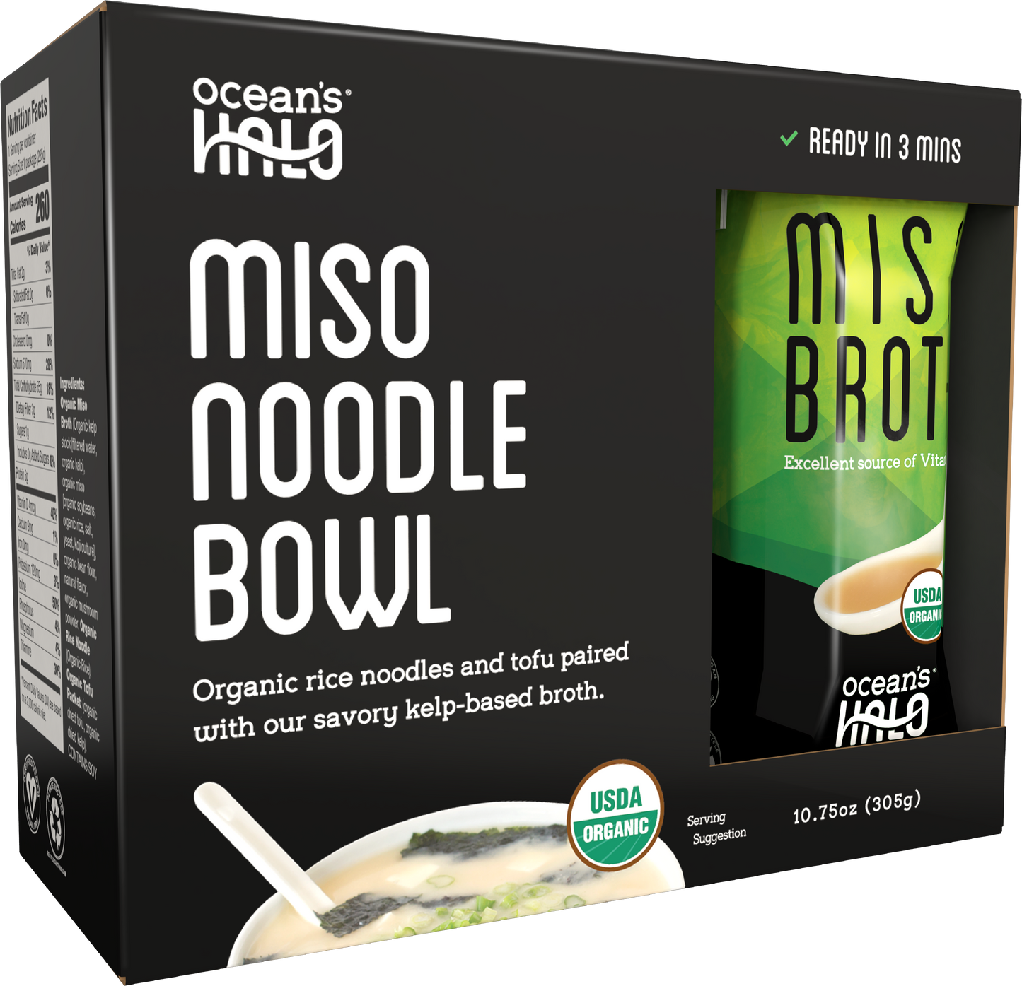 Organic and Vegan Instant Miso Noodle Bowl, 2pk