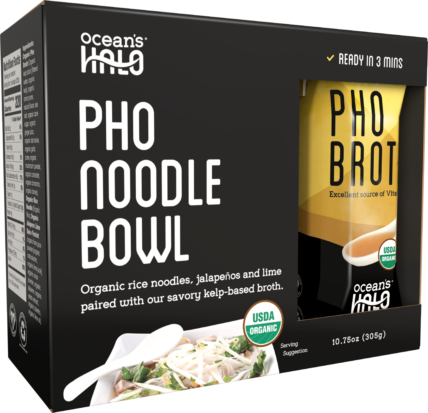 Organic and Vegan Gluten-free Instant Pho Noodle Bowl