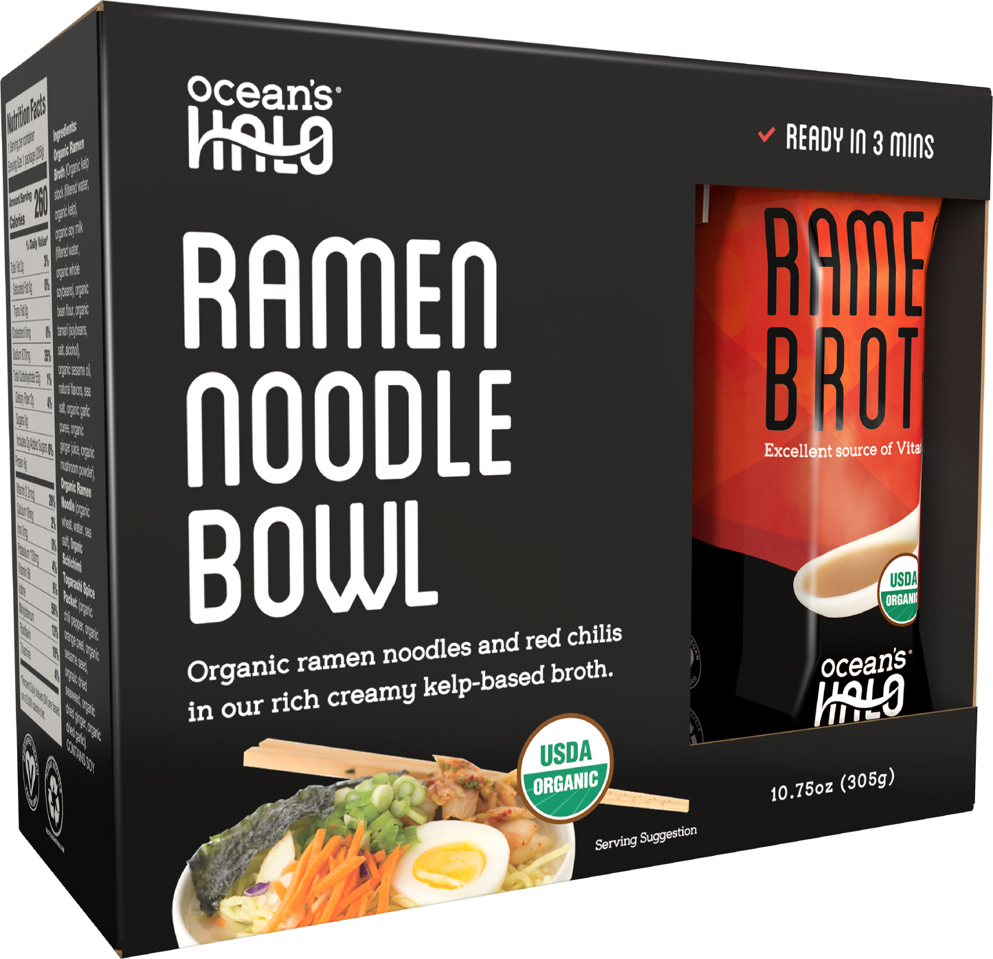Organic and Vegan Instant Ramen Noodle Bowl