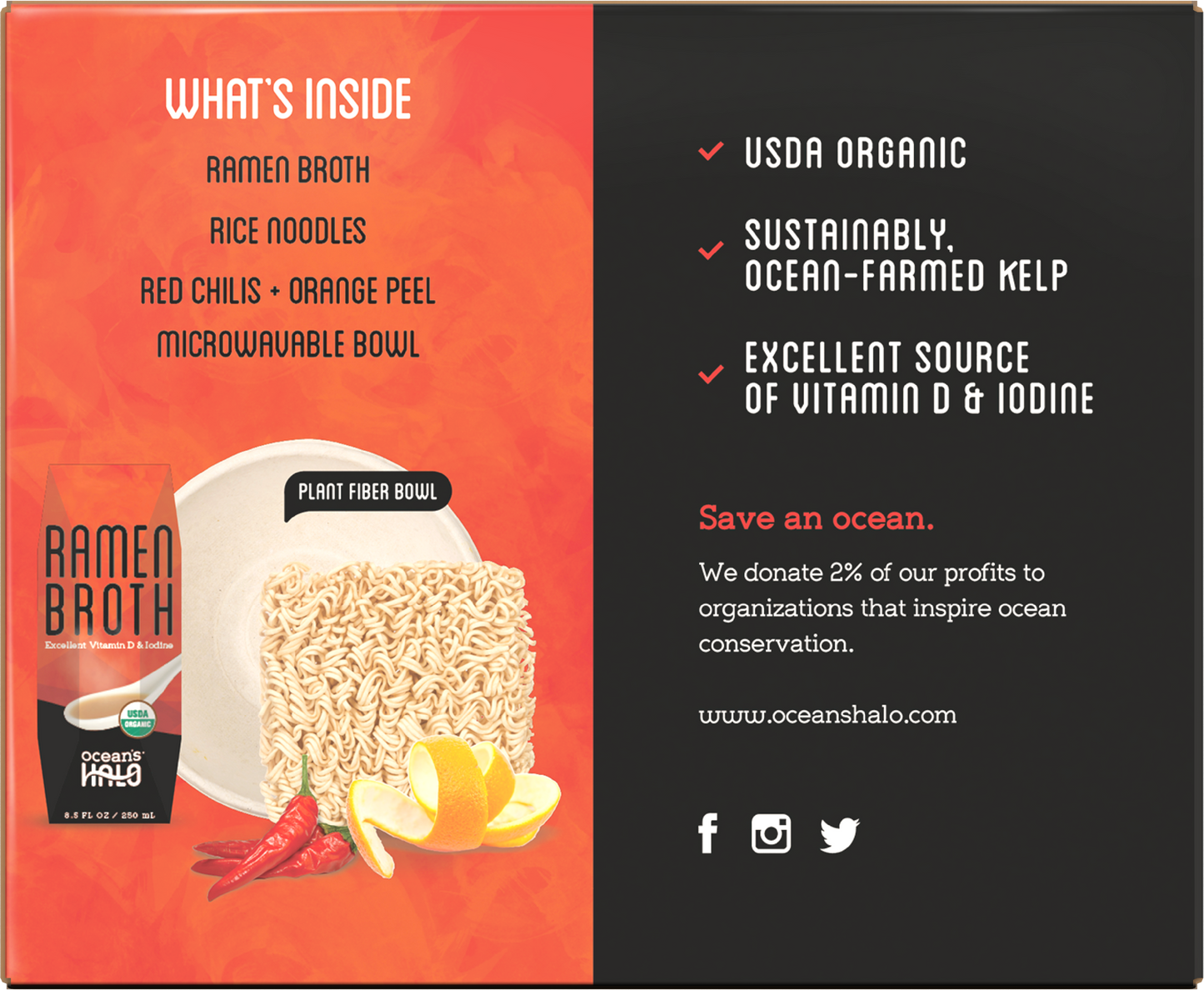 Organic and Vegan Instant Ramen Noodle Bowl